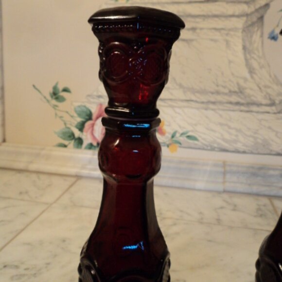 Avon Cape Cod ruby red candlestick holders - Picture 3 of 5